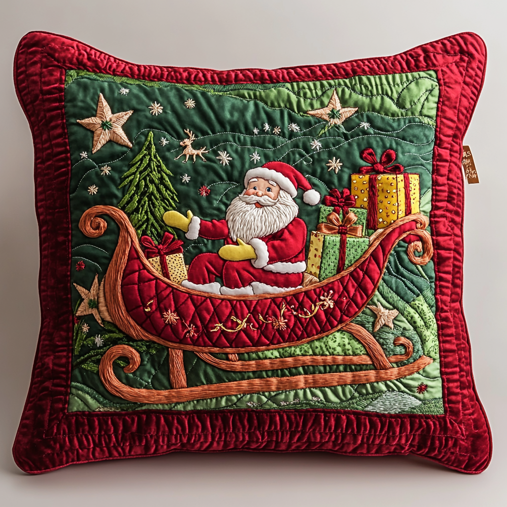 Santa Sleigh DAI201124483 Quilted Pillow Case