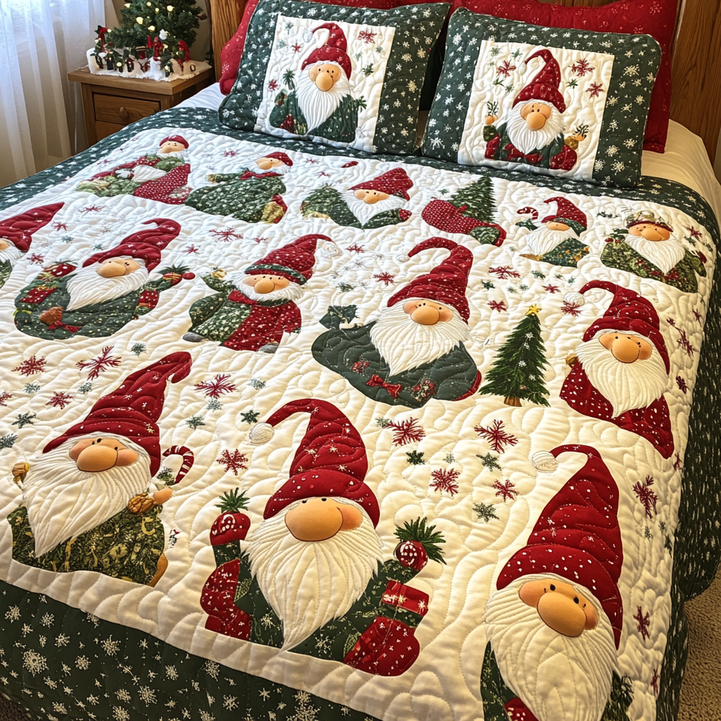 Christmas Gnome TAI201124364 Quilt Bedding Set