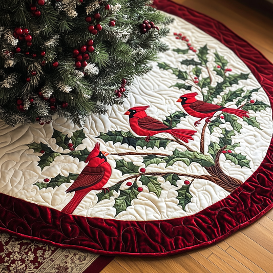 Christmas Cardinal TAI041024129 Quilted Tree Skirt