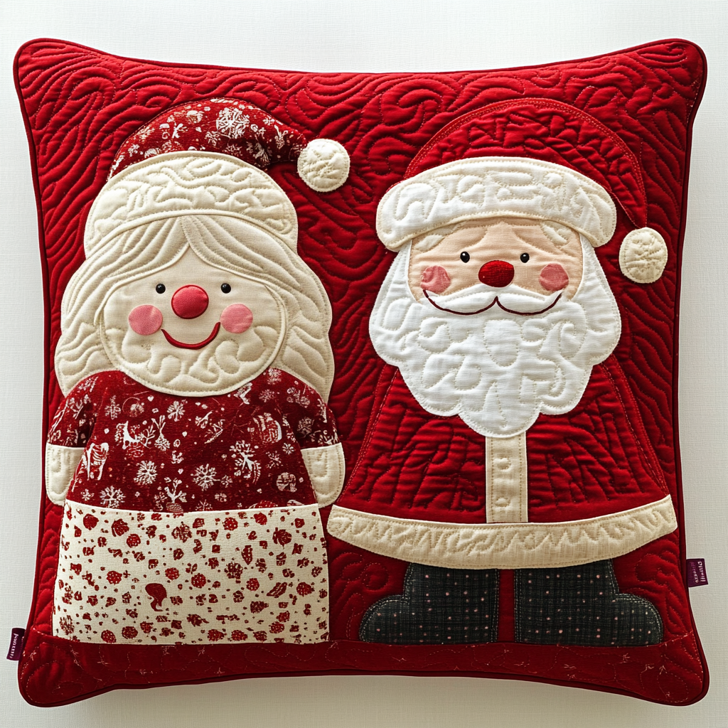 Mr And Mrs Claus DAI111124590 Quilted Pillow Case