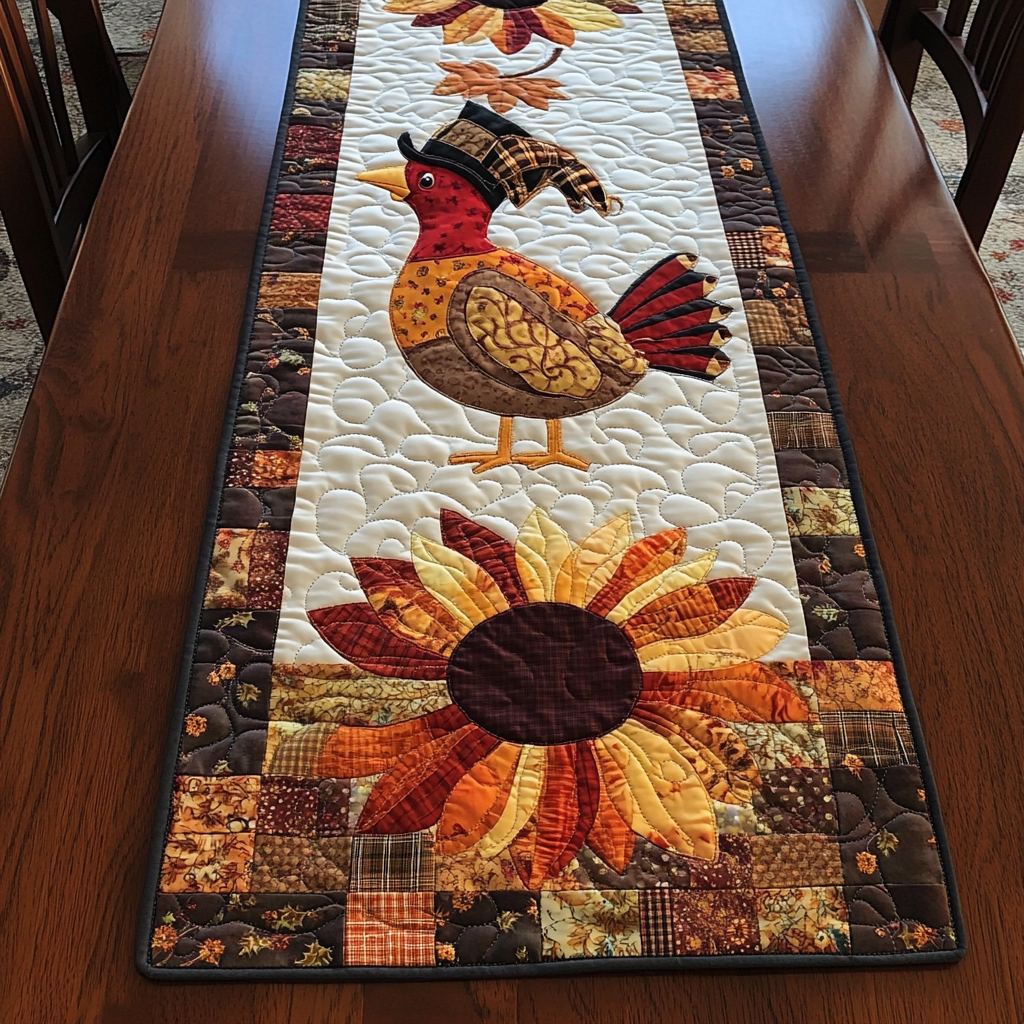 Autumn Turkey TAI041024349 Quilted Table Runner