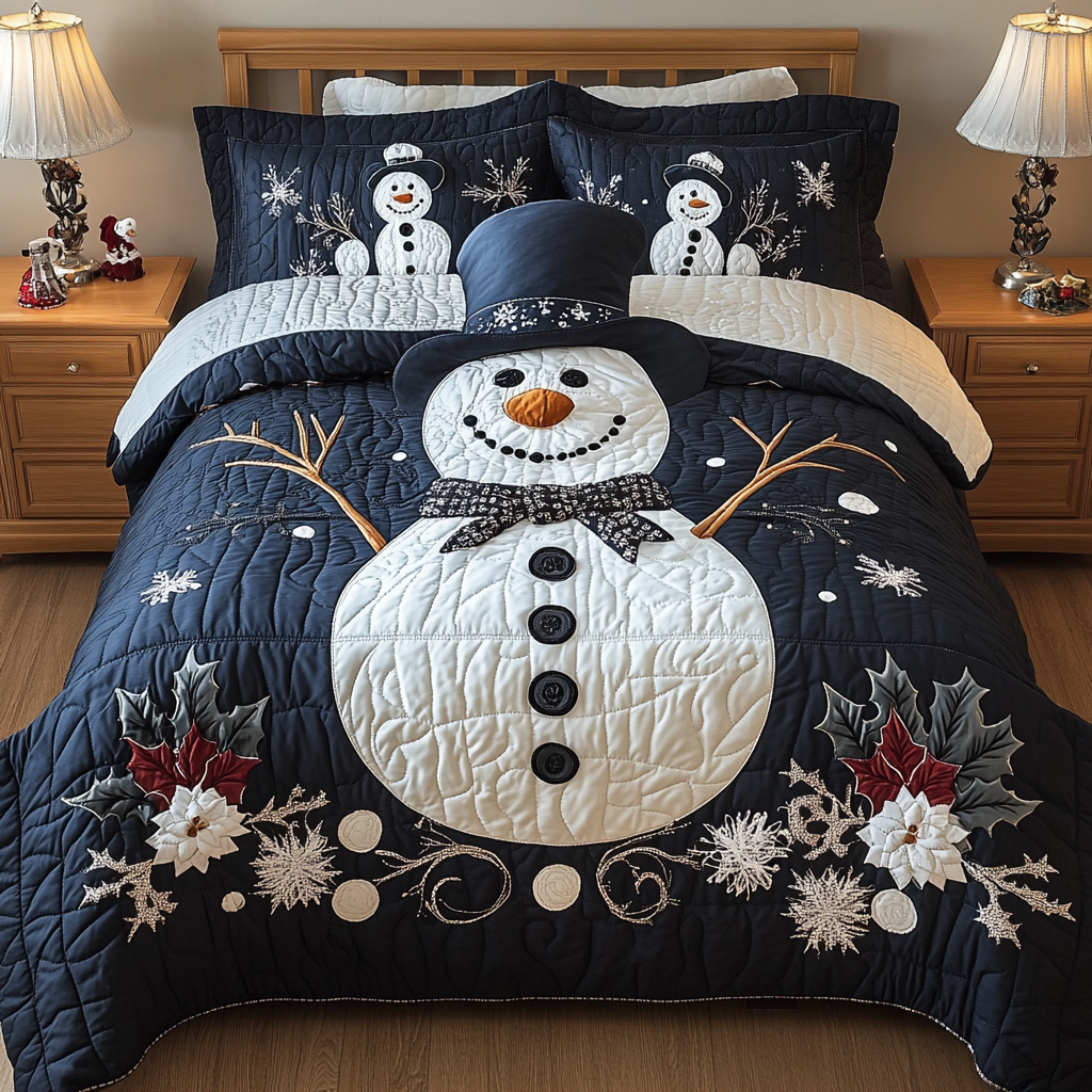 Christmas Snowman TAI111124057 Quilt Bedding Set