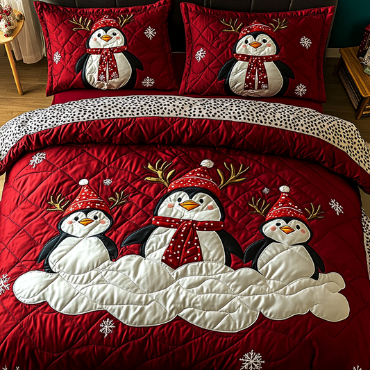 Christmas Penguin TAI201124030 Quilt Bedding Set