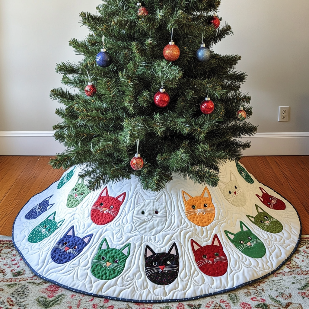 Cat DAI090924012 Quilted Tree Skirt