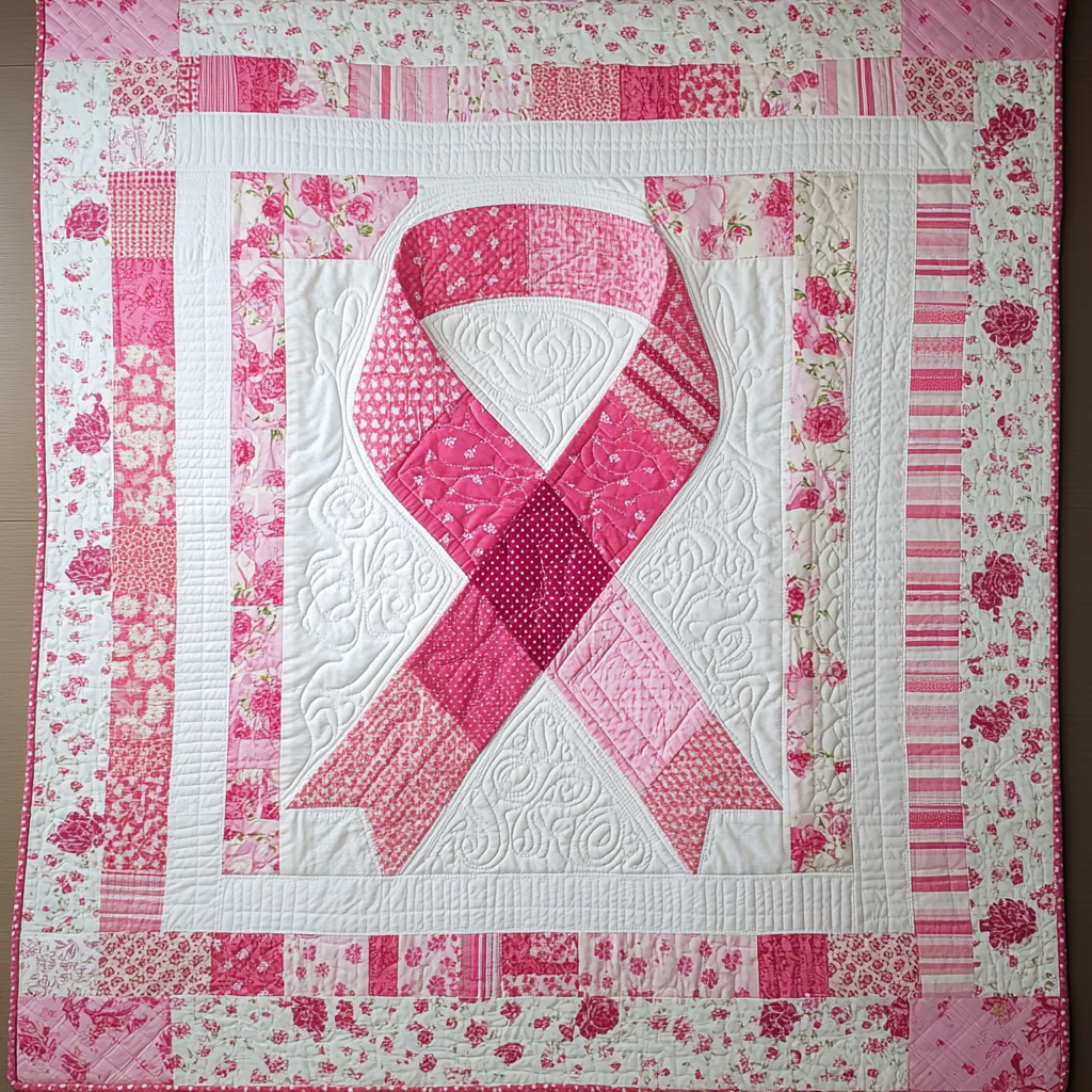 Breast Cancer Ribbon TAI101224136 Quilt Blanket