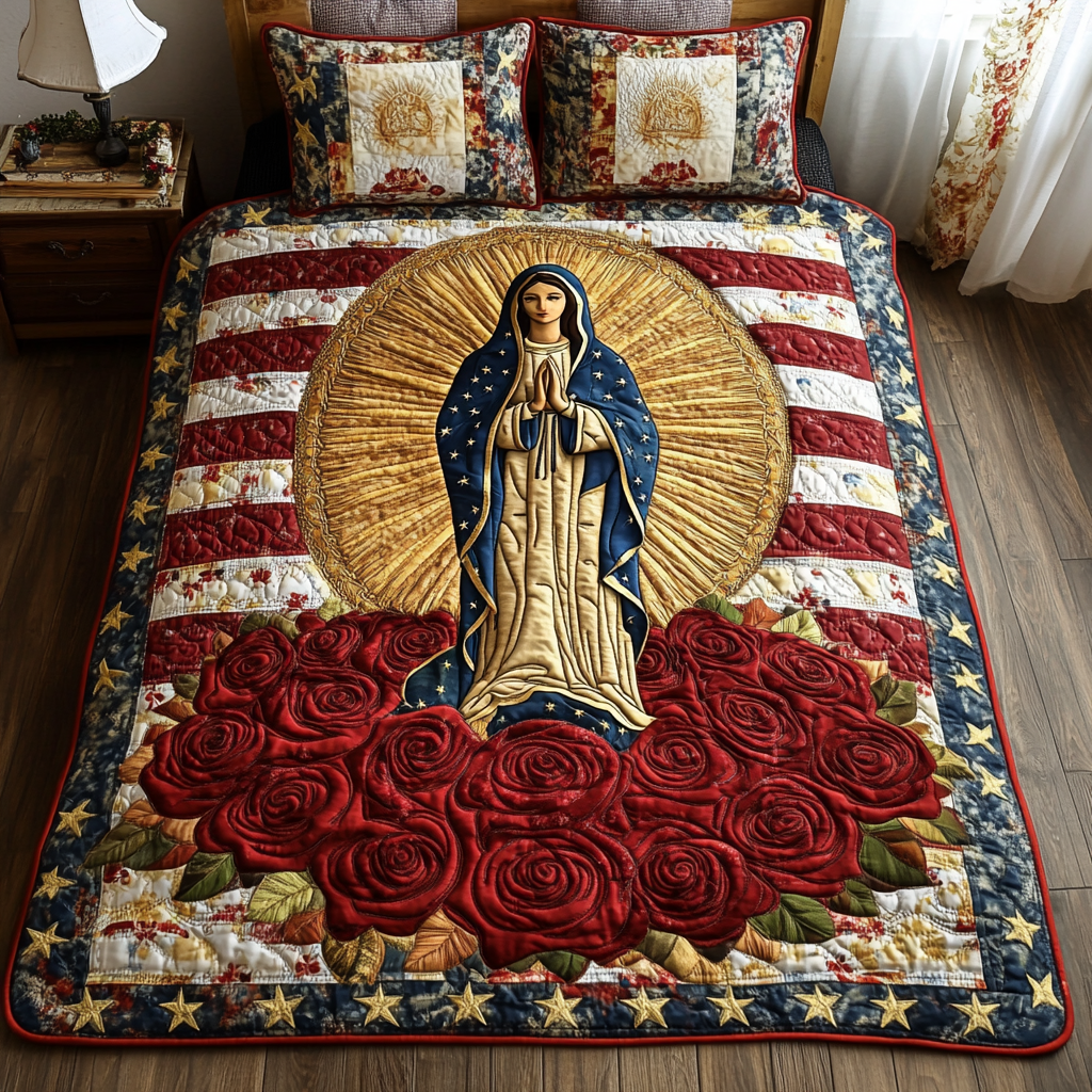 Patriotic Mother Mary DAI231124096 Quilt Bedding Set