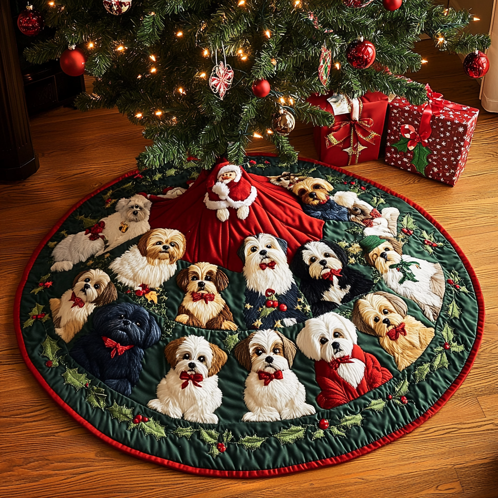 Shih Tzu TAI111124390 Quilted Tree Skirt