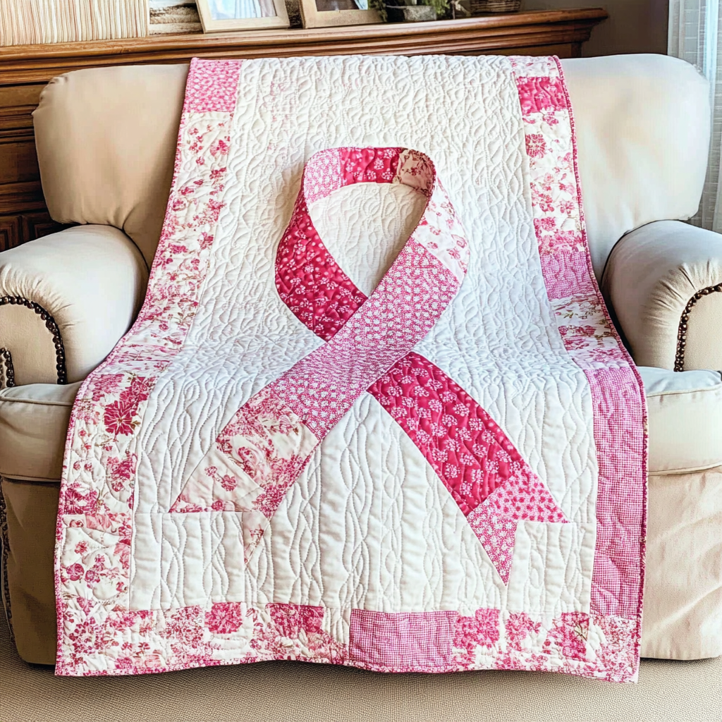 Breast Cancer Ribbon TAI101224193 Quilt Blanket