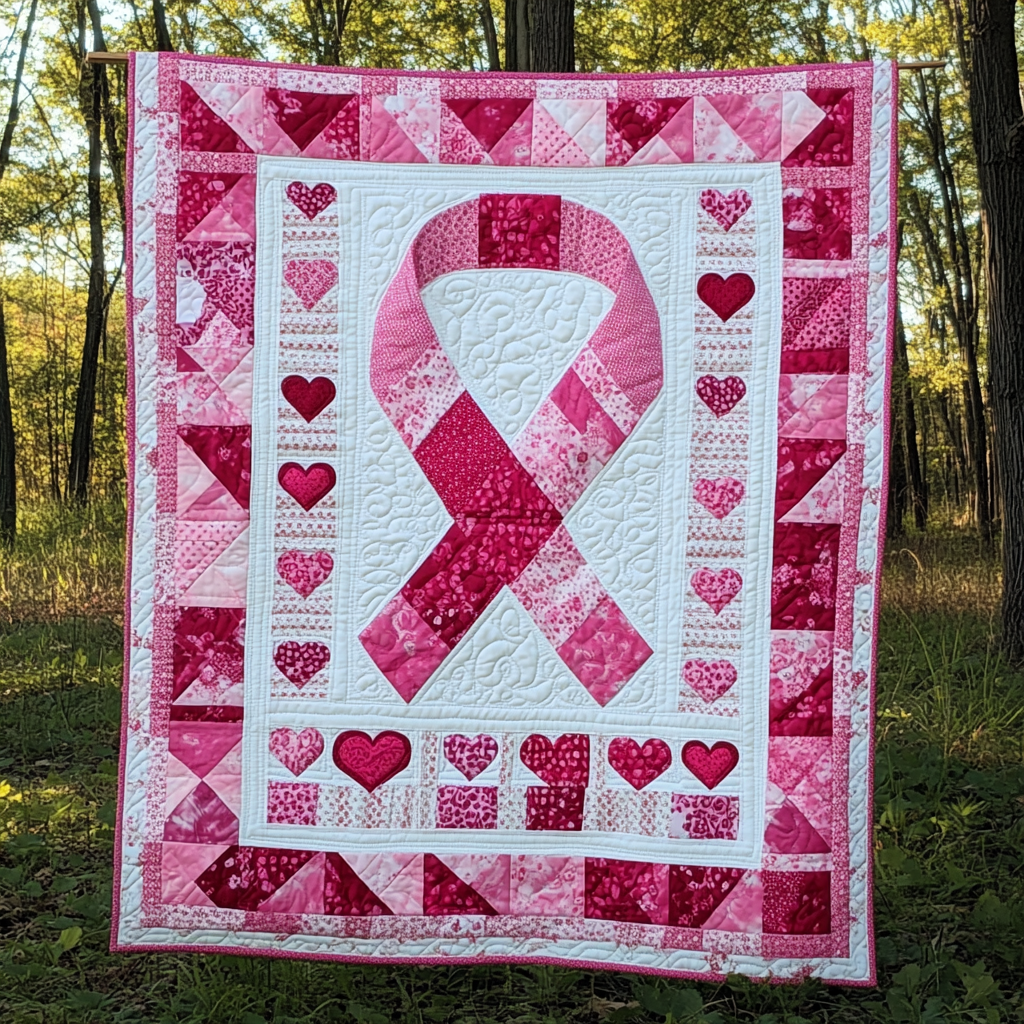 Breast Cancer Ribbon TAI101224174 Quilt Blanket