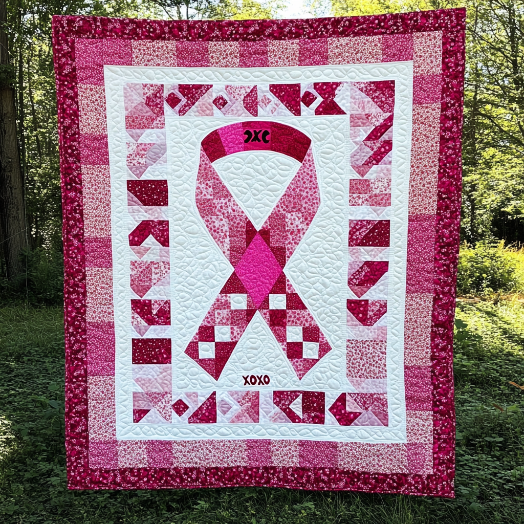 Breast Cancer Ribbon TAI101224178 Quilt Blanket