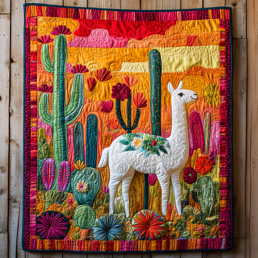 Cactus Llama DAI281124076 Quilt Blanket