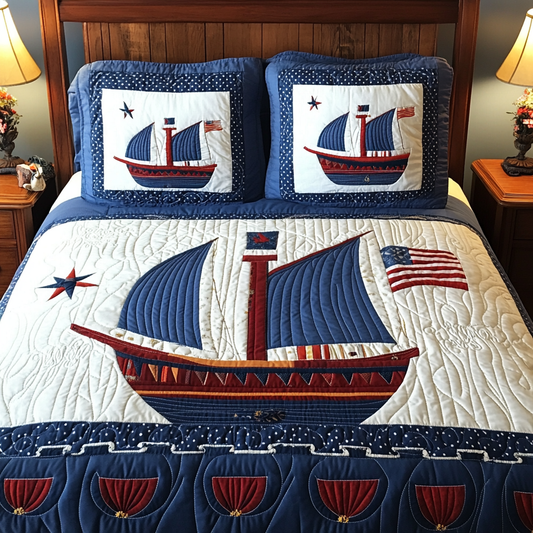 Patriotic Boat DAI280824326 Quilt Bedding Set