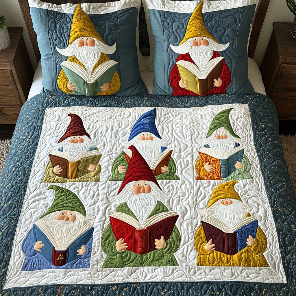 Reading Gnome DAI241224179 Quilt Bedding Set