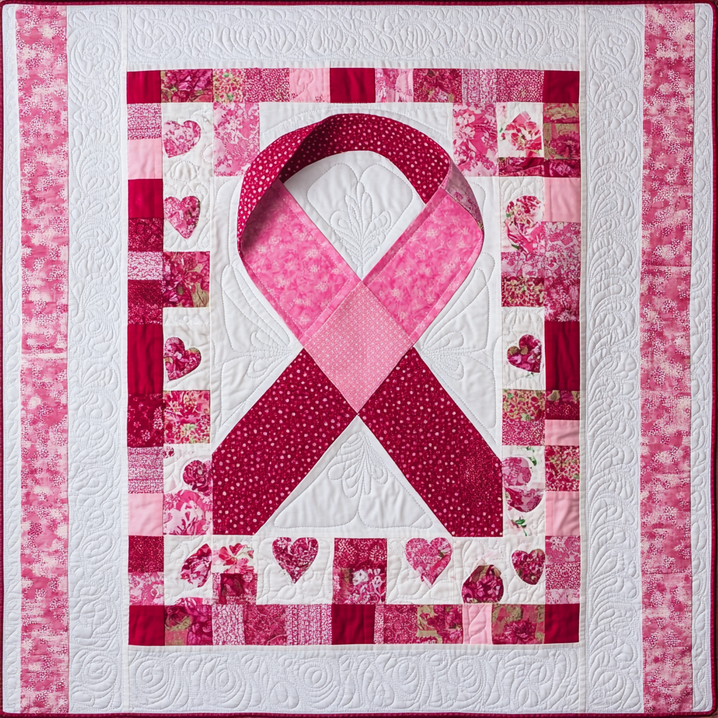 Breast Cancer Ribbon TAI101224165 Quilt Blanket