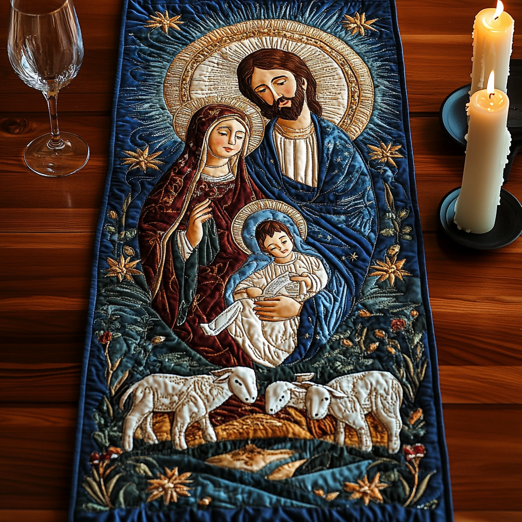 Nativity TAI111124323 Quilted Table Runner