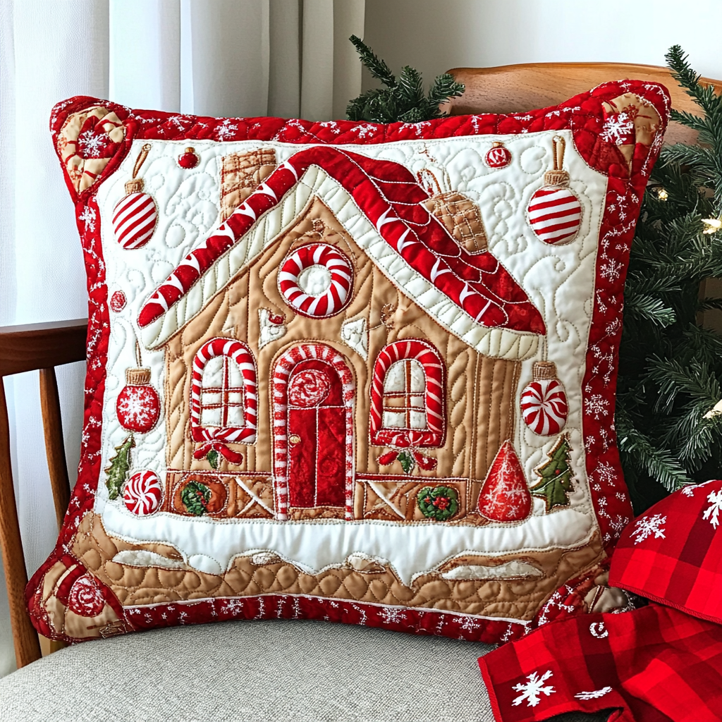 Gingerbread House DAI111124570 Quilted Pillow Case