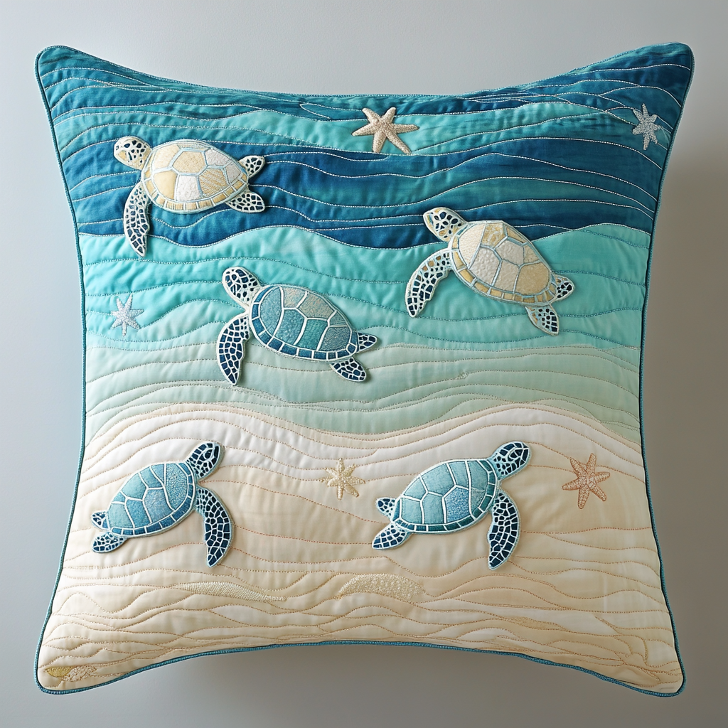 Sea Turtle TAI141124341 Quilted Pillow Case