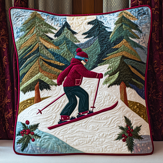 Christmas Ski DAI181124090 Quilted Pillow Case