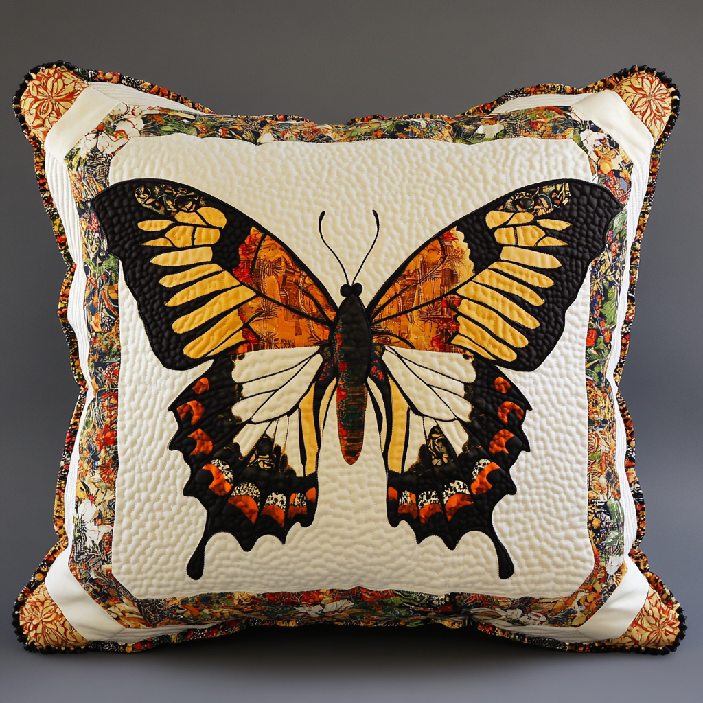 Butterfly TAI130824119 Quilted Pillow Case