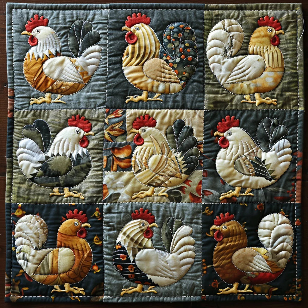 Chicken TAI060324186 Quilted Placemats