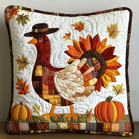 Autumn Turkey TAI181024517 Quilted Pillow Case