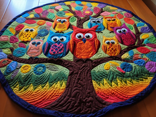 Owl TAI221223051 Quilted Round Mat