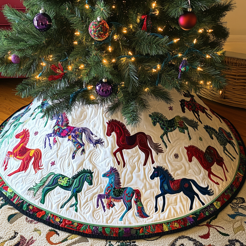 Horse TAI091024275 Quilted Tree Skirt