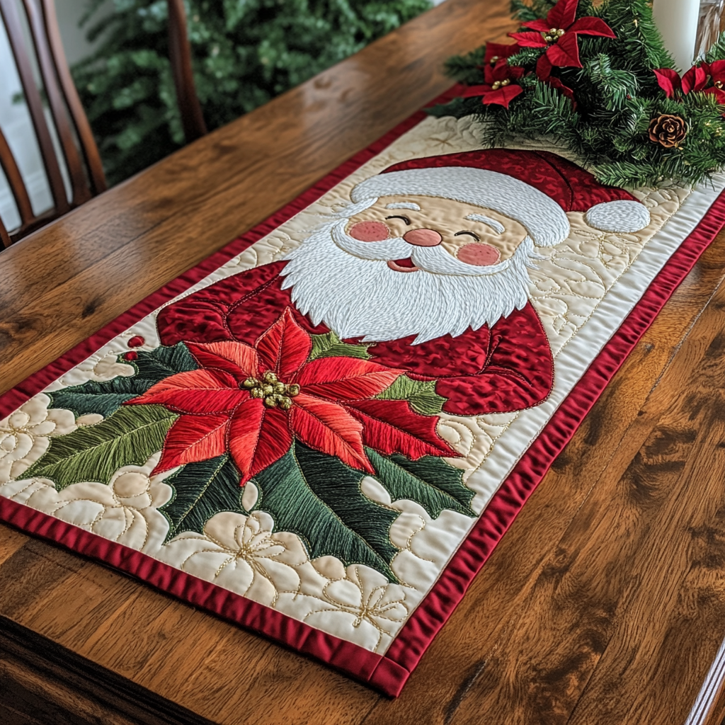 Christmas Santa TAI111124345 Quilted Table Runner