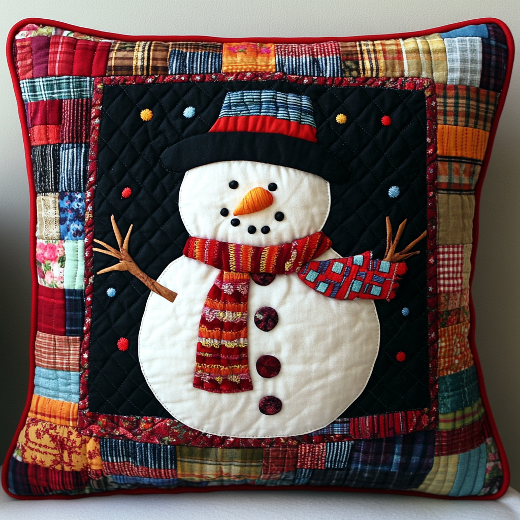 Christmas Snowman TAI130824222 Quilted Pillow Case