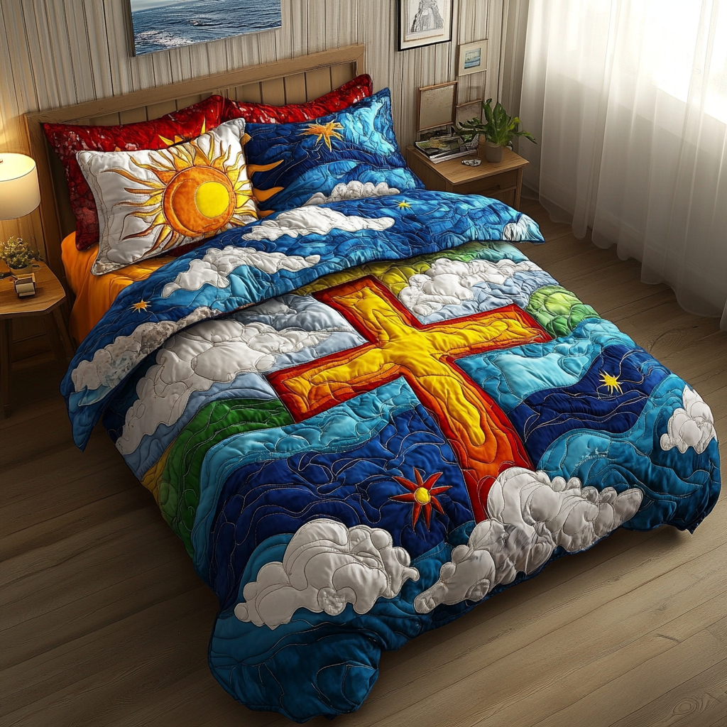 Christian Cross DAI051224088 Quilt Bedding Set