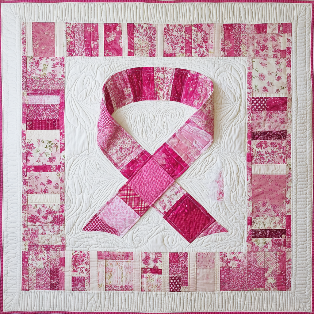 Breast Cancer Ribbon TAI101224144 Quilt Blanket