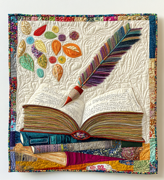 Book And Quill DAI051224034 Quilt Blanket