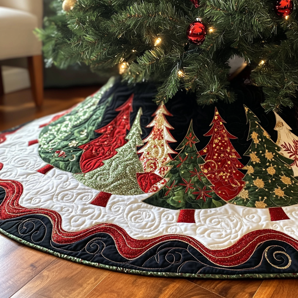 Christmas Tree TAI041024004 Quilted Tree Skirt