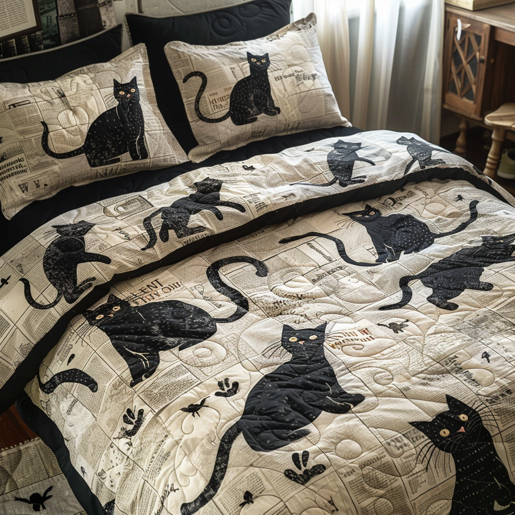 Black Cat TAI170724041 Quilt Bedding Set