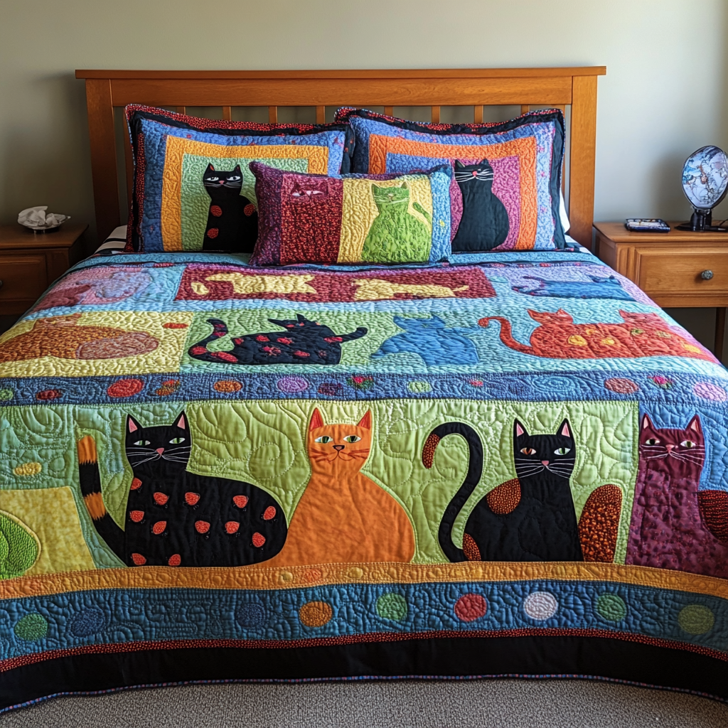 Cat TAI041024528 Quilt Bedding Set