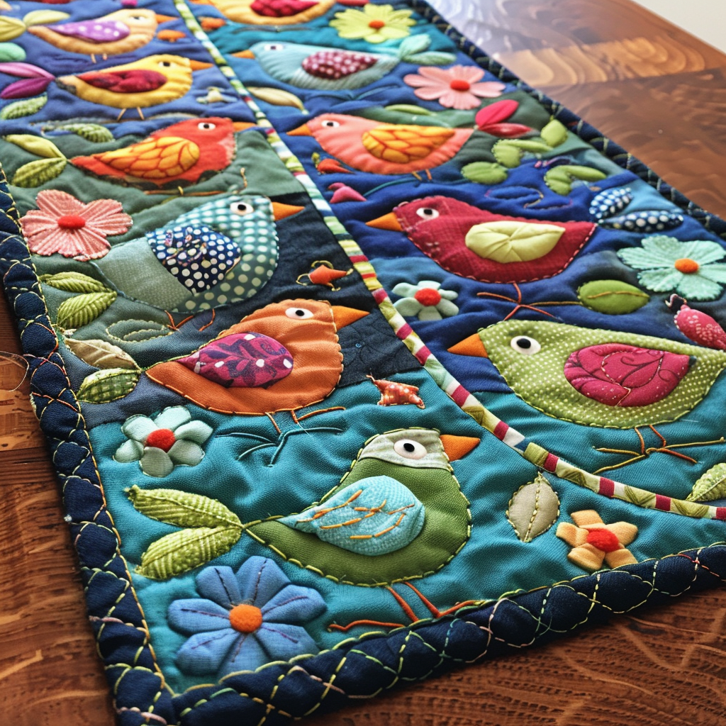 Birds TAI251124214 Quilted Table Runner