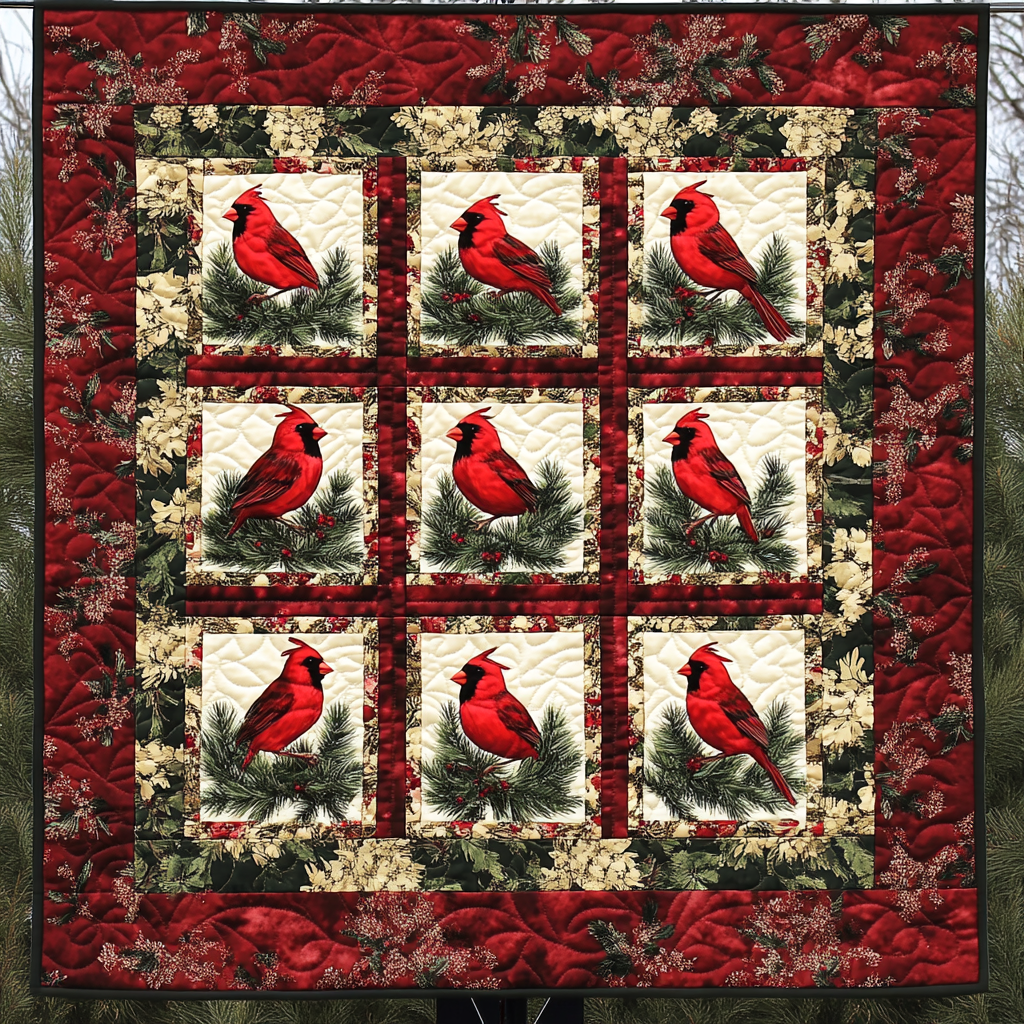 Christmas Cardinal TAI091024071 Quilt Blanket