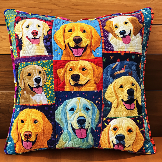 Golden Retriever TAI181024413 Quilted Pillow Case