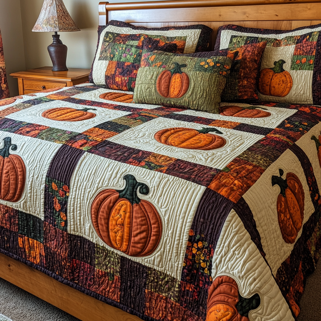 Pumpkin TAI021024223 Quilt Bedding Set