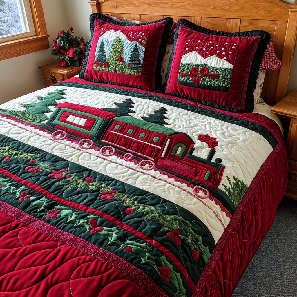 Christmas Train DAI141124576 Quilt Bedding Set