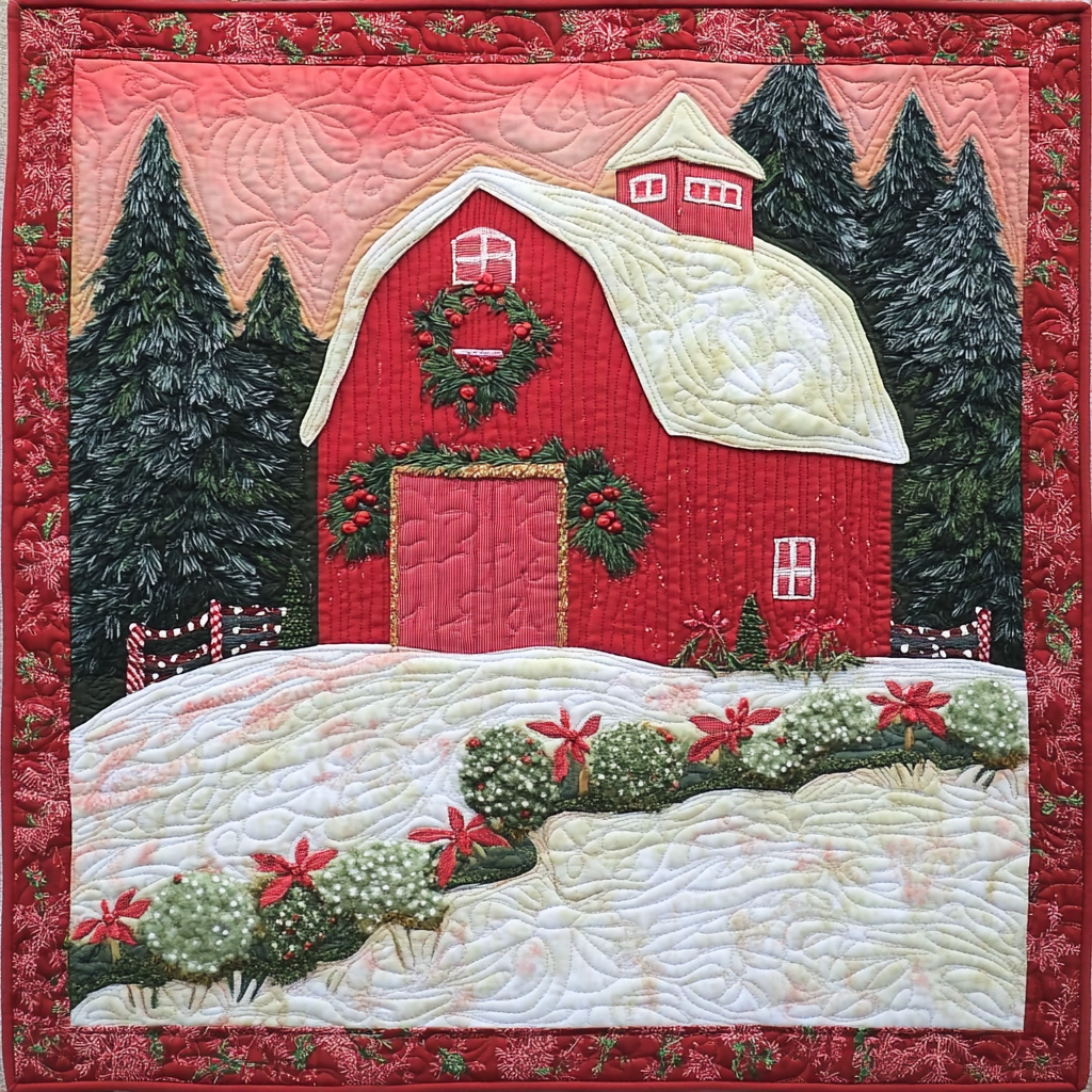 Snowy Barn DAI201124429 Quilt Blanket