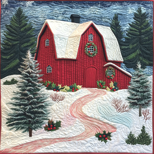 Snowy Barn DAI201124430 Quilt Blanket