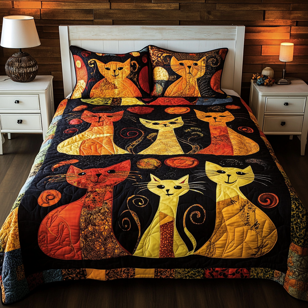 Cats TAI201124179 Quilt Bedding Set