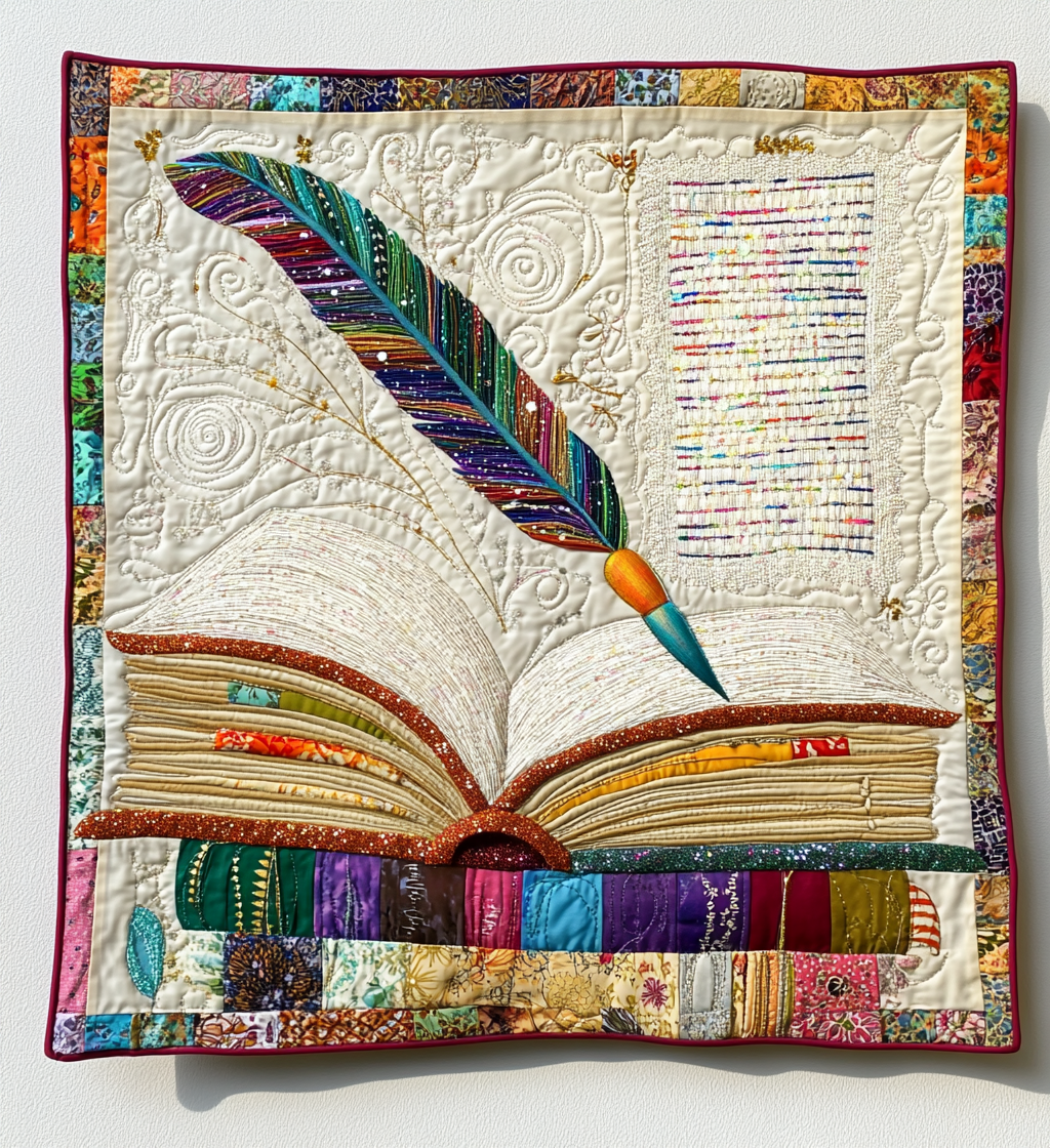 Book And Quill DAI051224036 Quilt Blanket