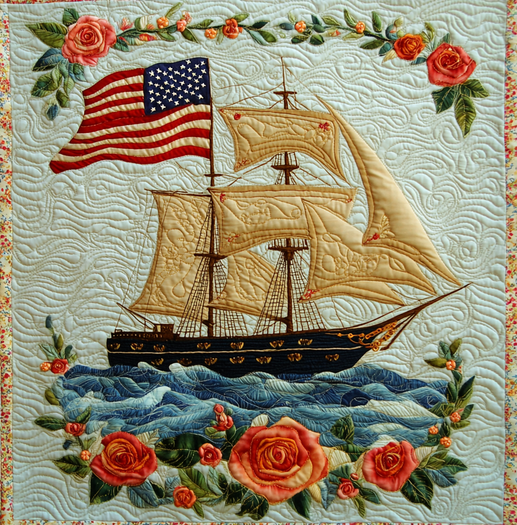 Patriotic Ship DAI051224050 Quilt Blanket