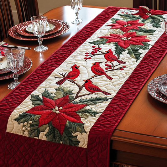 Christmas Cardinal TAI141124283 Quilted Table Runner