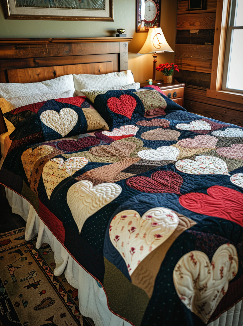 Heart TAI040624060 Quilt Bedding Set