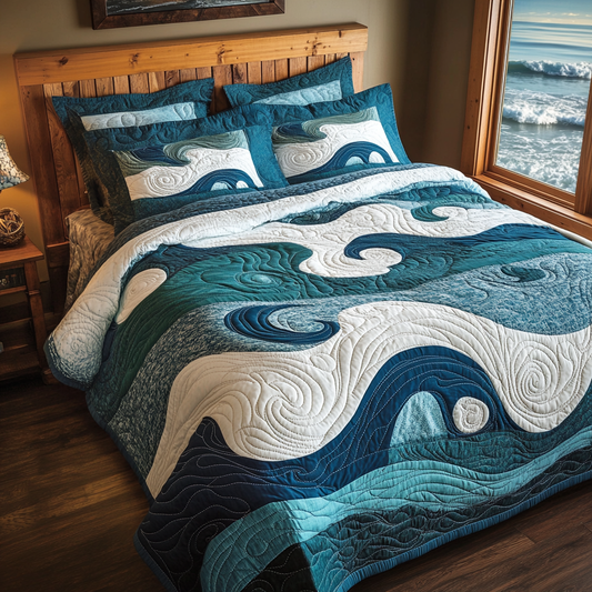 Sea Wave TAI111124178 Quilt Bedding Set