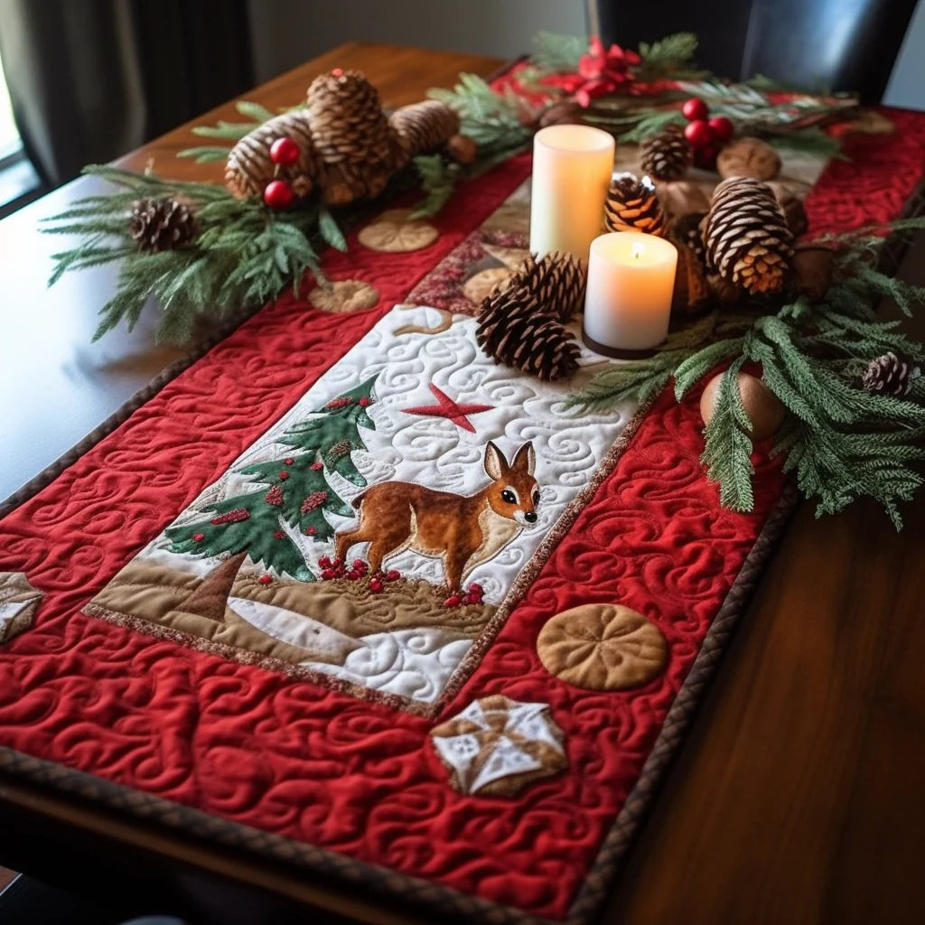 Christmas Woodland TAI060123138 Quilted Table Runner