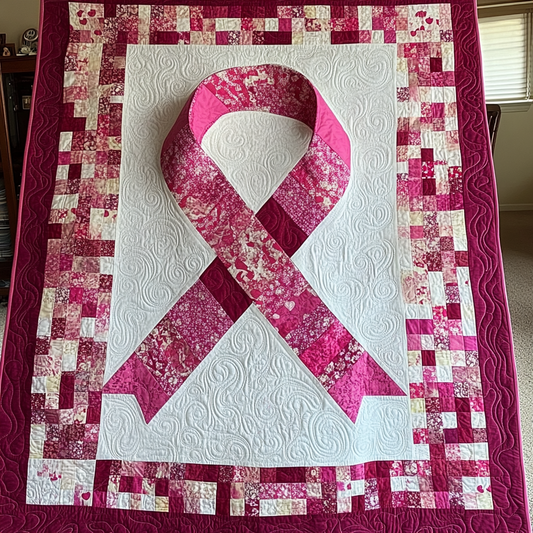 Breast Cancer Ribbon TAI101224168 Quilt Blanket